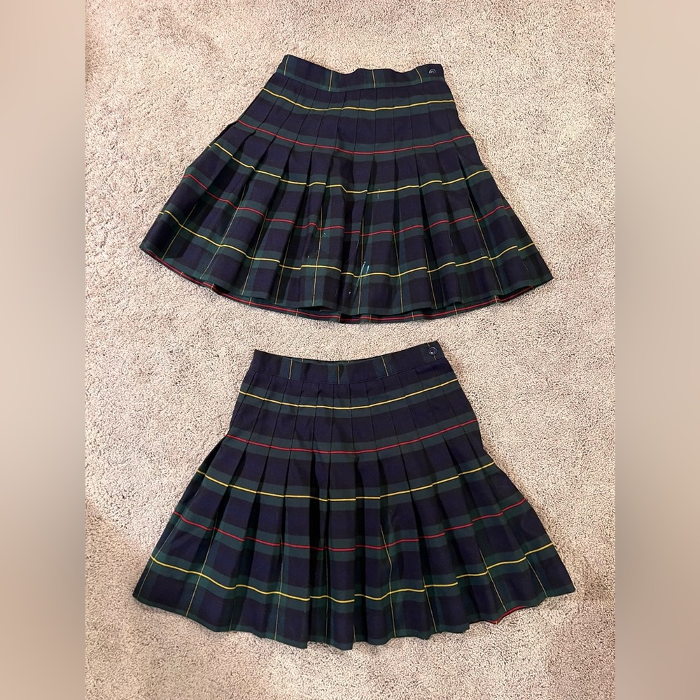 2 Rifle Kayne Green Plaid Uniform Skirts Size 10